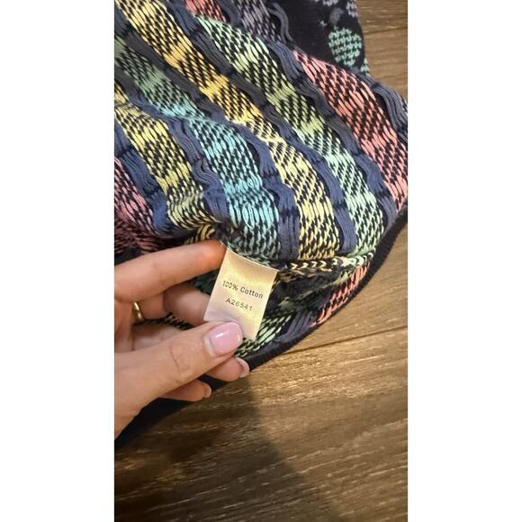 Appleseeds Womens Cardigan Size Large Pastel Print Knit Sweater 100% Cotton 1824 - Picture 6 of 8